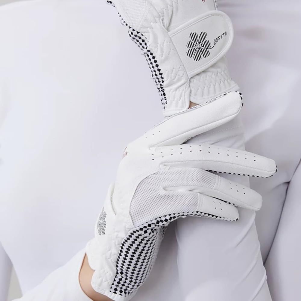 Women'S Golf Accessories - 滑り止め加工を施したゴルフグローブ2枚セット。通気性があり、耐久性に優れ、快適で柔らかい素材を使用。女性用ゴルフグローブ。