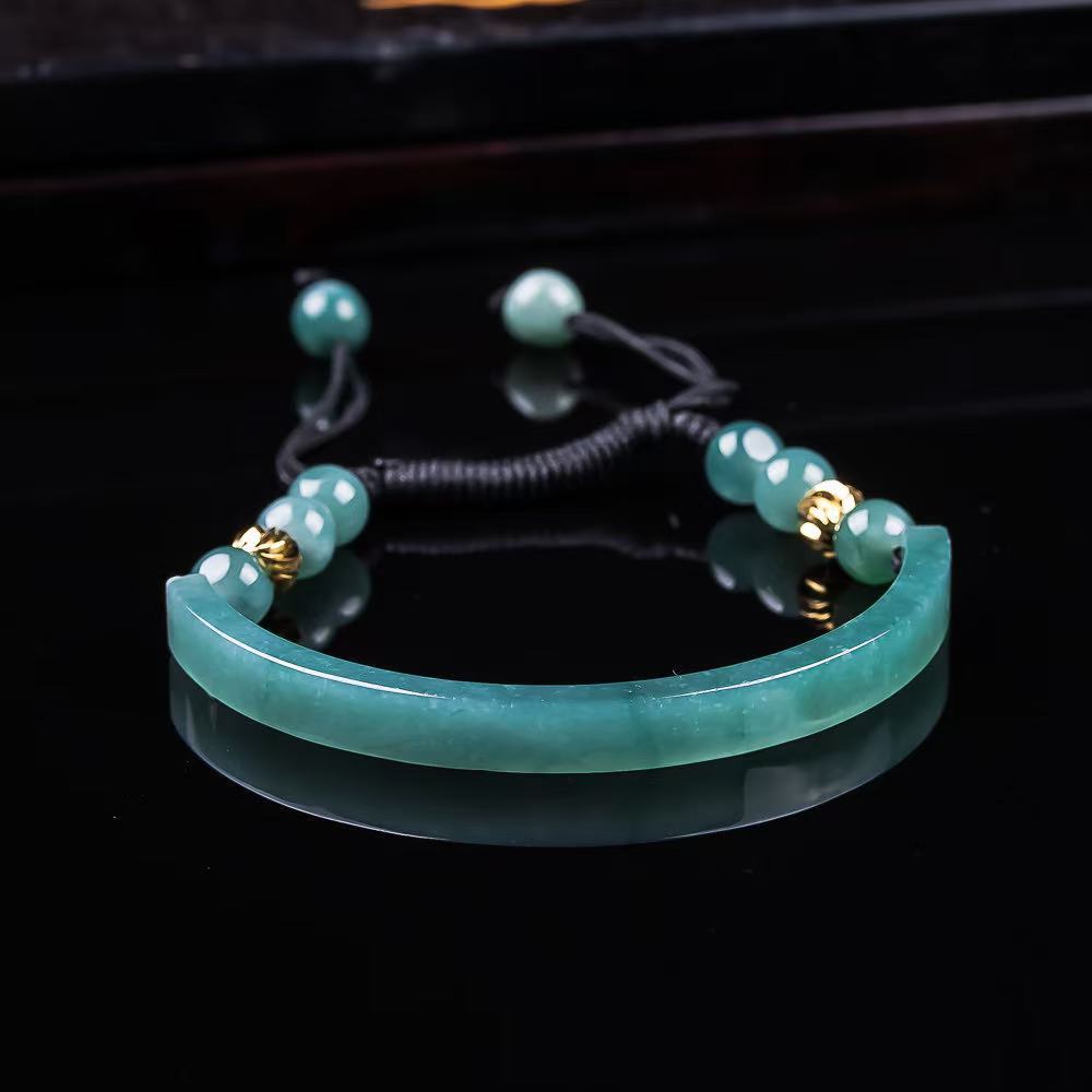 Women Accessories For Gift - ミャンマー翡翠ブレスレットアクセサリー彫刻宝石天然ビルマ翡翠バングルお守りファッションギフト女性のための本物のジュエリー