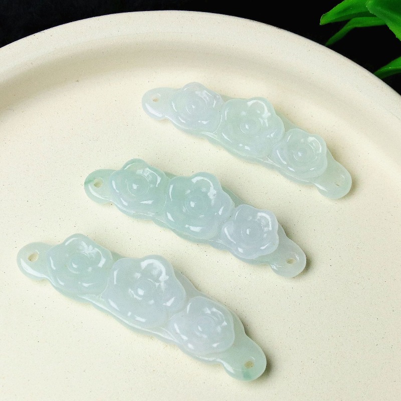 Women Accessories For Gift - 1pc 天然翡翠エメラルドフラワーハンドカード DIY アクセサリー高級ジュエリーファッションジュエリー絶妙なリアルチャームギフト女性男性