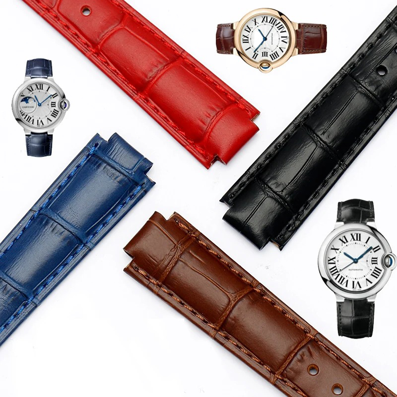 Women'S Accessories Cartier - 14-8mm、16-8mm、18-11mm、20-12mmのレザー製腕時計バンド。カルティエ ブルーバルーンシリーズの男性用、女性用、凸型ジョイント式腕時計ストラップ、アクセサリー。