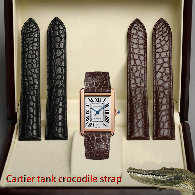 Women'S Accessories Cartier - 男性と女性のためのアリゲーターストラップの交換、青、紫、灰色、ピンク、タンク、london、折りたたみ式バックル、アクセサリー、20mm、22mm