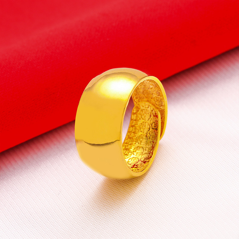 男性用の大きな調節可能なリング,12mm,100% k,本物 - Wrap Ring Gold のレビューと価格