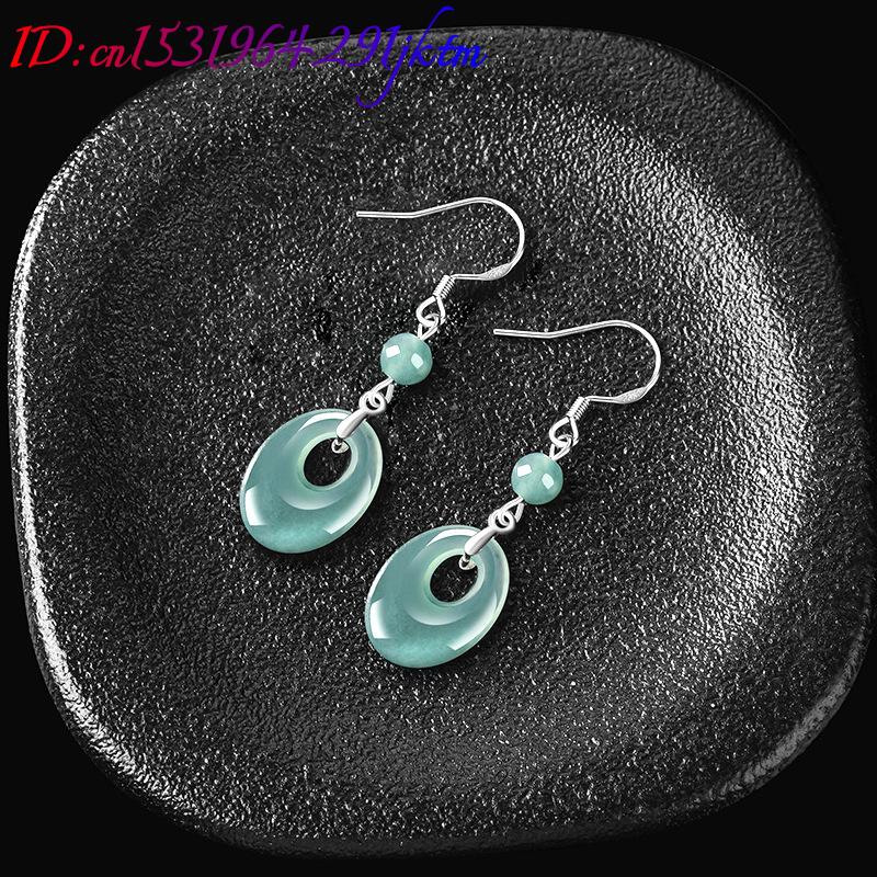 ミャンマー翡翠リングイヤリング 925 シルバー女性へのギフ - Women Accessories For Gift のレビューと価格