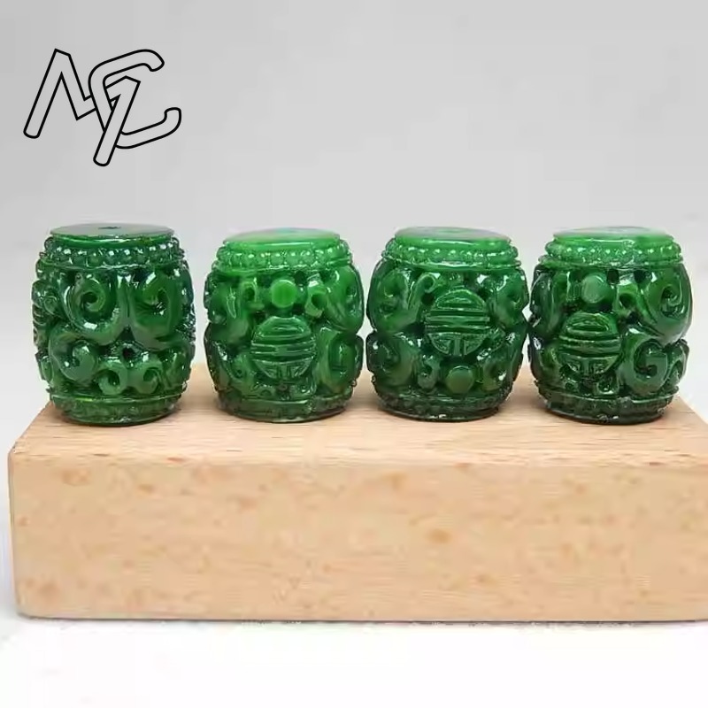 5pc ナチュラルグリーンヒスイ彫刻ビーズ DIY ブレスレ - Women Accessories For Gift のレビューと価格
