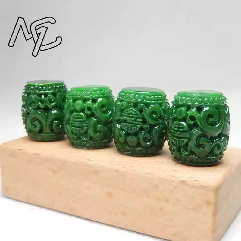 5pc ナチュラルグリーンヒスイ彫刻ビーズ DIY ブレスレ - Women Accessories For Gift のレビューと価格