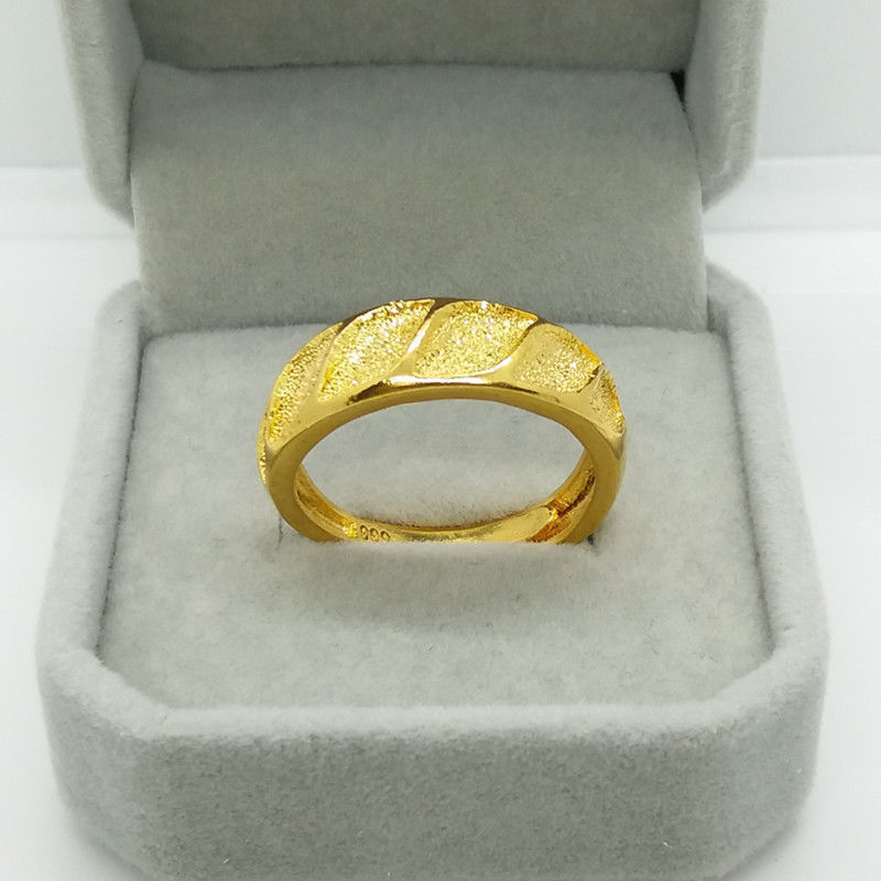 男性と女性のためのリングのペア,本物の18k,黄色,ゴールド - Wrap Ring Gold のレビューと価格