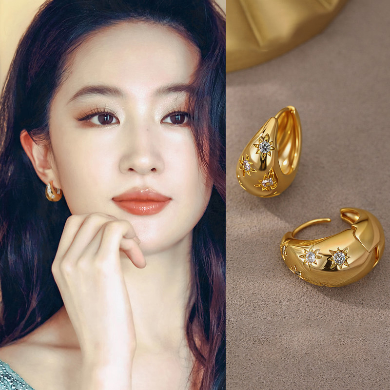マンゴースタージルコニア涙型ゴールドカラーイヤリング女性の高 - Women'S Accessories Mango のレビューと価格
