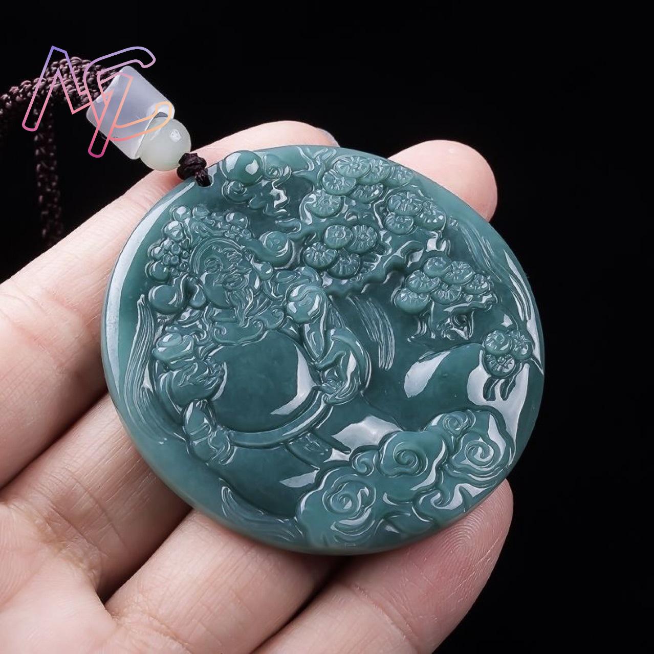 ビルマ翡翠の富の神ペンダントお守り女性へのギフトヴィンテージ - Women Accessories For Gift のレビューと価格
