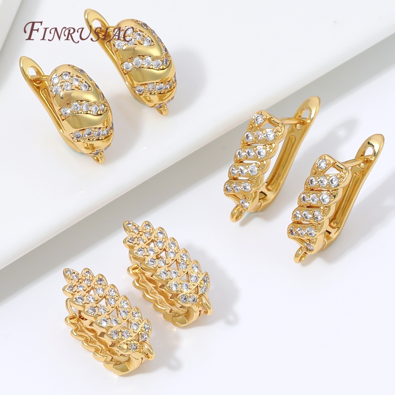 18K金メッキキュービックジルコニアハギーフープイヤリングク - Wrap Ring Gold のレビューと価格