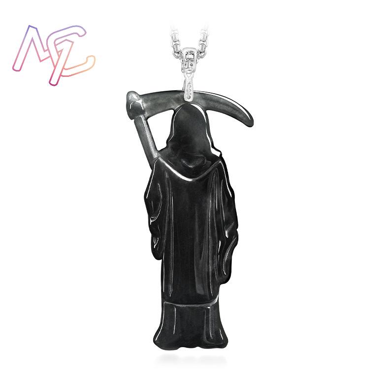 ミャンマー翡翠死神ペンダントネックレスアクセサリー 925  - Women Accessories For Gift のレビューと価格