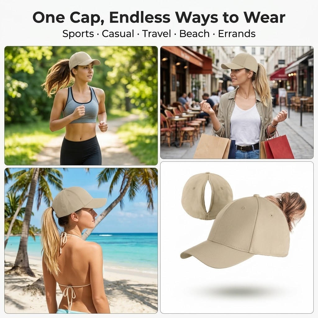 レディースファッション マグネット式ポニーテールハット 速乾 - Women'S Golf Accessories のレビューと価格